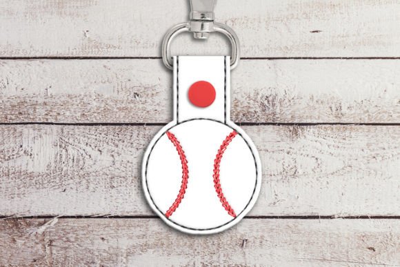 Baseball ITH Key Fob Applique