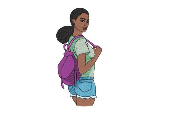 Black Girl with a Backpack Embroidery Review