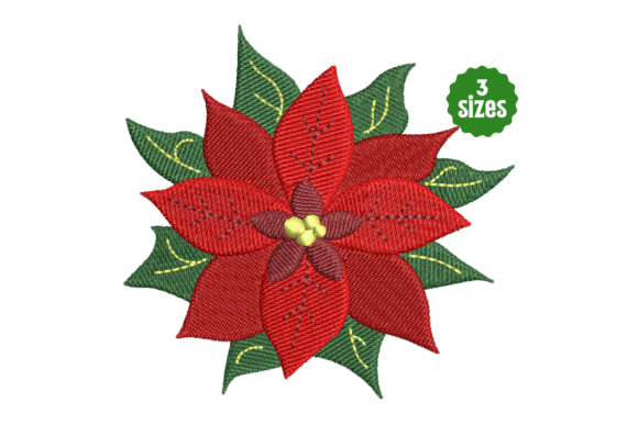 Christmas Red Poinsettia Flower Embroidery Review
