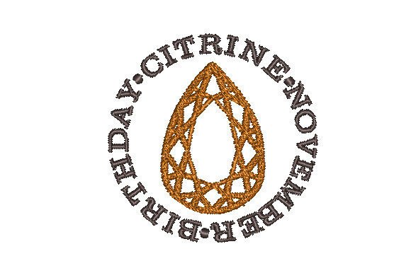 Citrine Faceted Pear November Birthday Embroidery Design Review