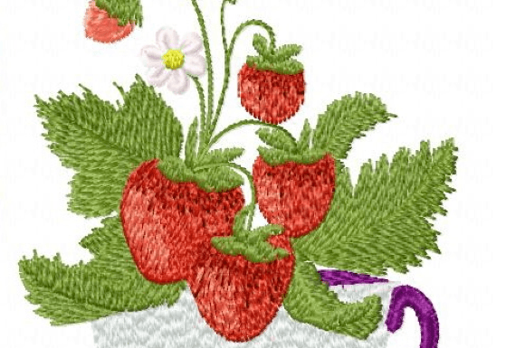 Cup of Strawberry Embroidery Review