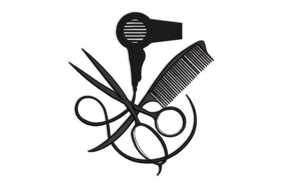 Scissors and Comb Stylist Hair Dryer Embroidery Review
