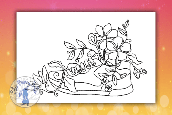 Spring Sneaker 1: A Bold, Feminine Embroidery Design for Boutique Sweatshirts